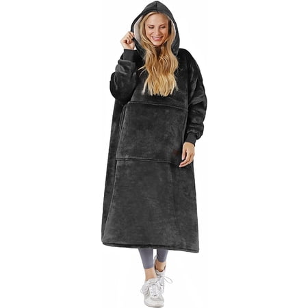HHHC Oversized Hoodie Blanket Sweatshirt Long-Length Comfortable Sherpa  Giant Wearable Blankets for Adults Men Women Teenagers Wife Girlfriend  Black | Walmart Canada
