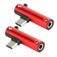 thumbnail image 1 of Adaptador de cable de audio 2 en 1 Tipo C A 3,5 mm, Adaptador de Cable de Audio de Carga de 2 Piezas Adaptador Distribuidor de Auriculares de Aleación de Aluminio para Leeco, 1 of 7