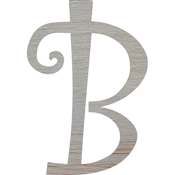 Unfinished Wood 16'' Curlz Letter B, Wooden Craft, Paintable Wall Hanging