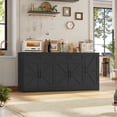 thumbnail image 4 of Homfa Farmhouse Buffet Cabinet with 2 Drawers, 70.9" W Kitchen Sideboard with 5 Doors & Adjustable Shelves for Kitchen Dining Room, Black, 4 of 11