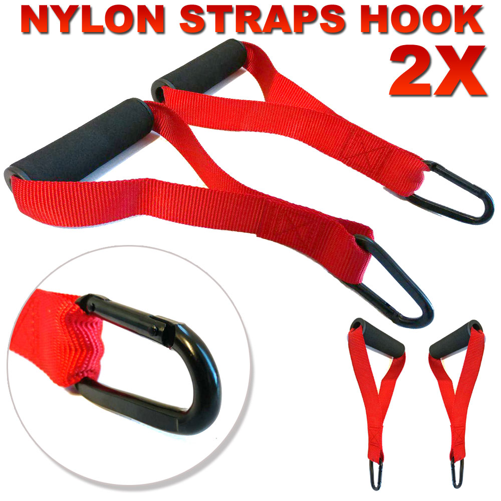 Black and Red 3 Pairs Resistance Band Handles Exercise Handles Cable