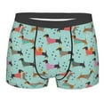 thumbnail image 5 of Uemuo Christmas Dachshund Pattern Men's Boxer Briefs,Trunk Anti-Chafing,Comfortable, Durable, and Stylish Underwear-, 5 of 9