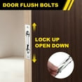 thumbnail image 4 of 2 Pack Extension Flush Bolt with Rod, 12 Inch Stainless Steel Door Flush Bolt Latch Concealed Security Door Lock for Double Doors, Silver, 4 of 6