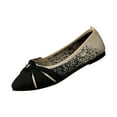 thumbnail image 3 of Miluxas Pointed Toe Flats for Women Ballet Flats Comfortable Dressy Knit Lightweight Casual for Work office Womens Flats Black-A 5.5(36), 3 of 6