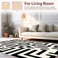 thumbnail image 2 of ODIKA 8'x10' Machine Washable Non-Slip Area Rug, Abstract Maze Featuring Interwoven Black Stripes High Traffic Rug, Black, 232704, 2 of 7