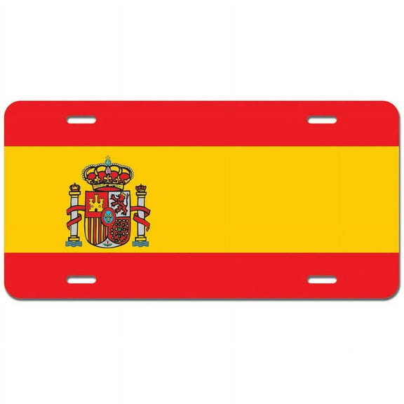 Spain Flag Novelty Metal Vanity License Tag Plate