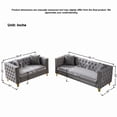 thumbnail image 4 of Newest Velvet Sofa,3+2 Seater Deep Seat Sofa,Modern Sofa with Button Nailhead,Square Arm Couches,Furniture for Living Room,Bedroom,Office(Grey), 4 of 8