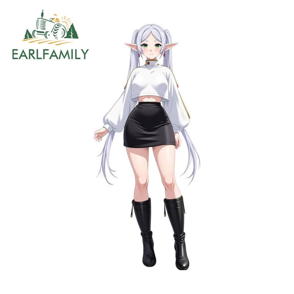 EARLFAMILY 5.1" Frieren Girl Car Sticker Scratch-Proof Personality Host Decals