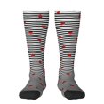 thumbnail image 2 of Picia Women Crew Soft Moisture-wicking Socks Ladybugs on Black and White Striped Pattern Design Cotton Socks, One Size fit All, 2 of 9