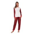 thumbnail image 3 of Zwiiyzr Matching Family Christmas Pajamas for Women Plaid Printed Round Neck Long Sleeve Top and Bottom Loungewear Jammies Sleepwear Wear Mommy White, 3 of 6