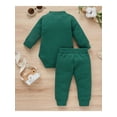 thumbnail image 3 of KOMOO 2Piece Newborn Baby Ribbed Knitted Outfits Long Sleeve Romper Long Pants Fall Winter Outfits, 3 of 9