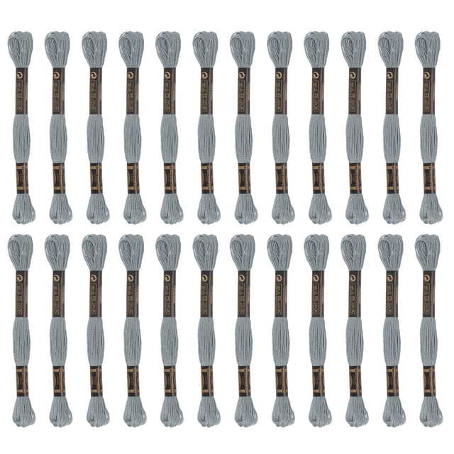 Unique Bargains Fil à Broder Gris, 8 m, 24 Écheveaux