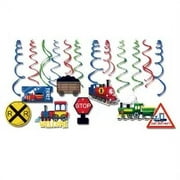 CC HOME 30Ct Train Decorations Ceiling Hanging Swirl Decorations for Girls Boys Kids Home Classroom Baby Showers Birthday Party Supplies