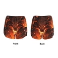 thumbnail image 5 of Lsque Magma Fire Black Dragon Printed Women's Running Shorts with Liner Pockets,Elastic Quick Dry Workout Athletic Gym Yoga Shorts,Womens High Waist Shorts-, 5 of 9