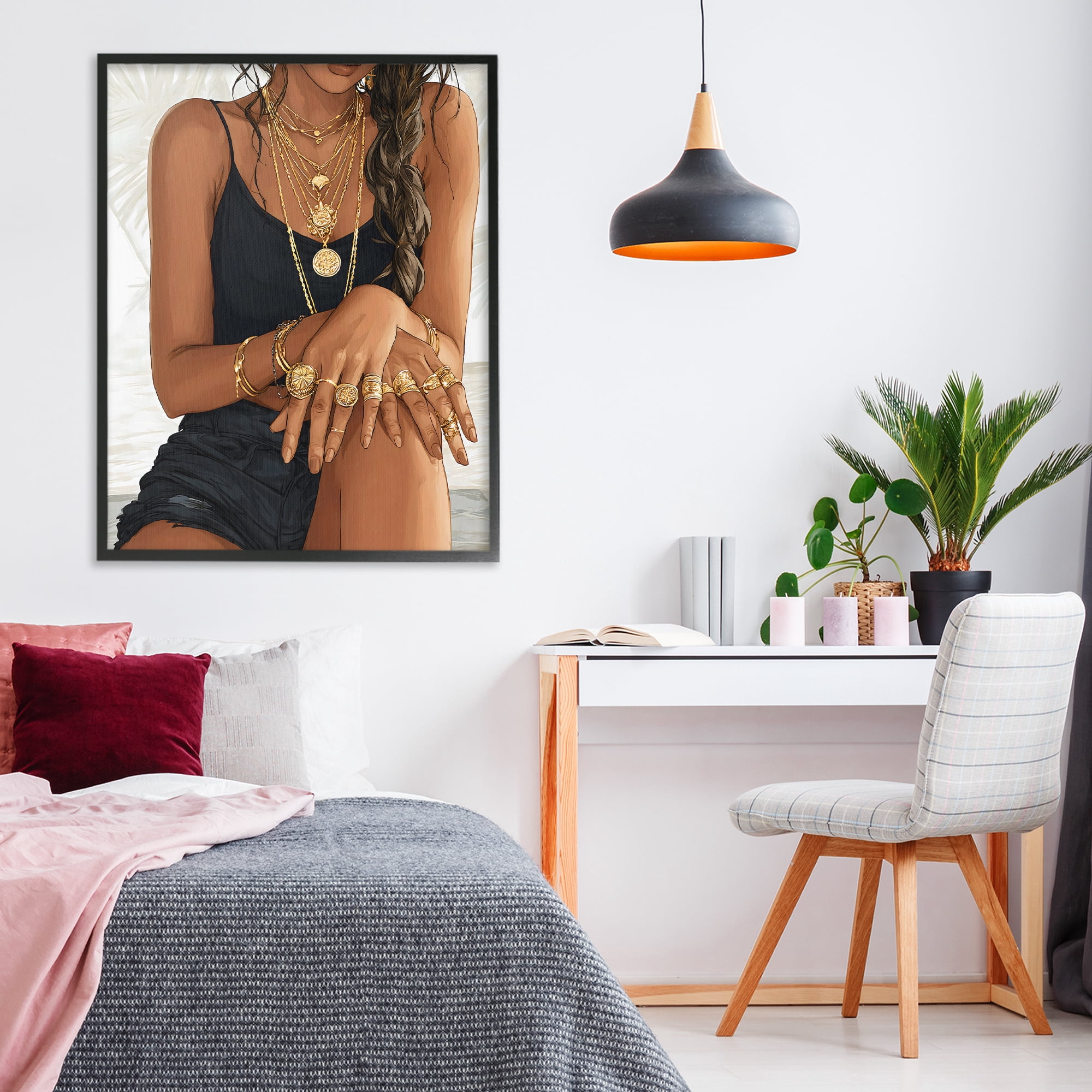 Stupell Industries All The Bling Adornments Black Framed Giclee Art, design by Franklyn Gregory