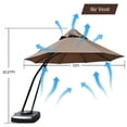 thumbnail image 2 of Aimee Lii 11 Feet Outdoor Cantilever Hanging Umbrella with Base and Wheels, Sunbrella Patio Umbrellas, Tan, 2 of 8