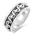 thumbnail image 1 of Woven Twisted Knot Criss Cross Ring .925 Sterling Silver Thumb Band Jewelry Female Male Size 11, 1 of 4