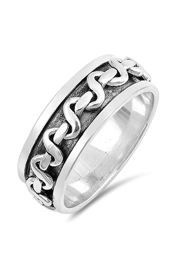 Woven Twisted Knot Criss Cross Ring .925 Sterling Silver Thumb Band Jewelry Female Male Size 10