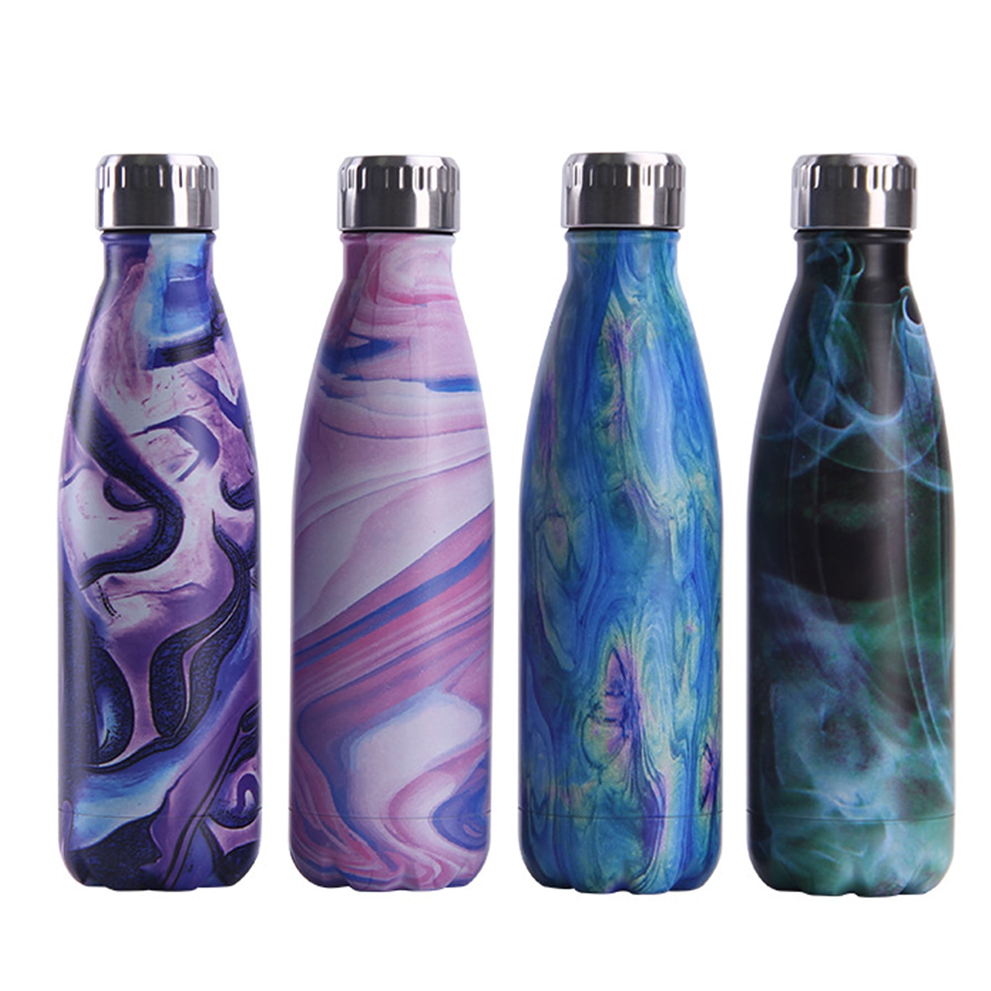 17oz Marble Pattern Water Bottle Stainless Steel Vacuum Insulated Thermos Double Walled Gym