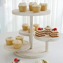 BalsaCircle 4-Tier White 14" Wooden Cake Stand Round Trays Wedding Party Events Decorations Supplies