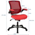 thumbnail image 3 of Computer Work Desk Chair, Red, Faux Vinyl Leather, Home Office Business, Modern Contemporary HB34282, 3 of 6