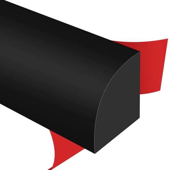 Flexible Quarter Round Molding - Peel and Stick Rubber Quarter Round Trim, Self-Adhesive Bathtub Edge Trim Molding,Suitable for Floor Corner,Wall Edge,Staircase Cabinet Edge(Black)