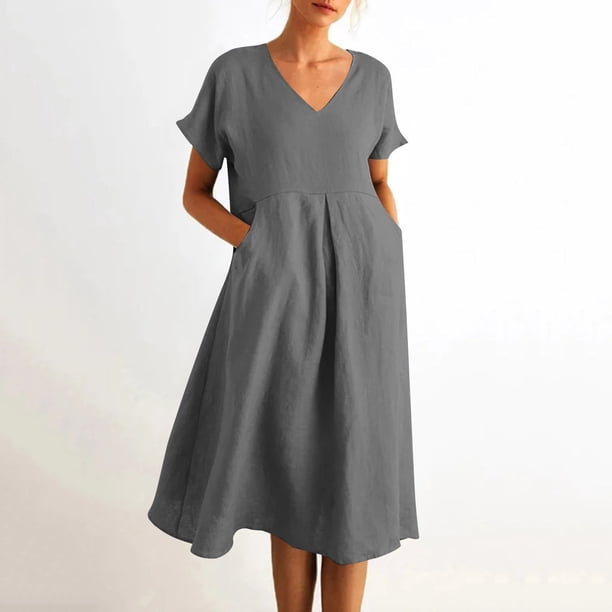 linen v neck midi dress Ivory Premium Linen V Neck Wrap Detail Woven Midi Dress