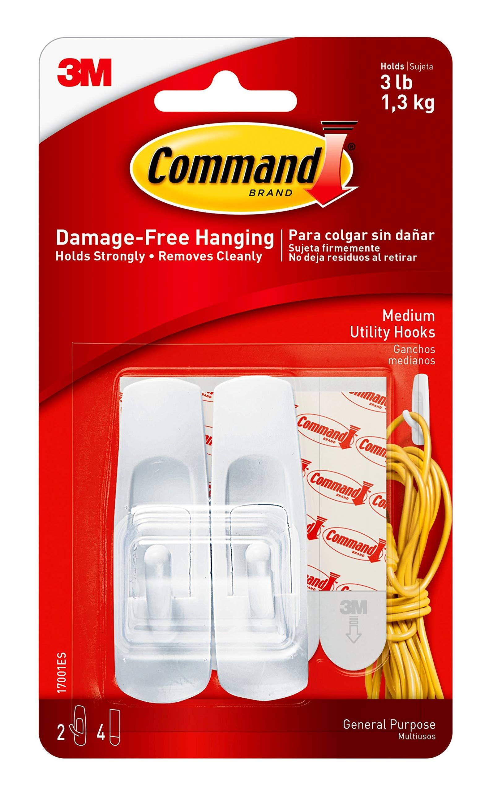 Command Utility Hooks, Medium, White, 2Hooks (17001ES), Organize