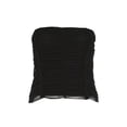 thumbnail image 2 of VISgogo Traje de verano de 2 piezas para mujer, tops sin tirantes fruncidos de color sólido + conjunto de falda de cintura baja para damas, negro/albaricoque VISgogo moda, 2 of 9