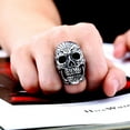 thumbnail image 3 of ZMY Home Stainless Steel Party Chunky Jewelry Gothic Sugar Skull Ring (10), 3 of 7
