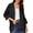 Black, variant on Women's Cotton Linen Shirt Button Jacket Vintage Long Sleeve Blouses Coat Top Spring Autumn Casual Wear Brown L