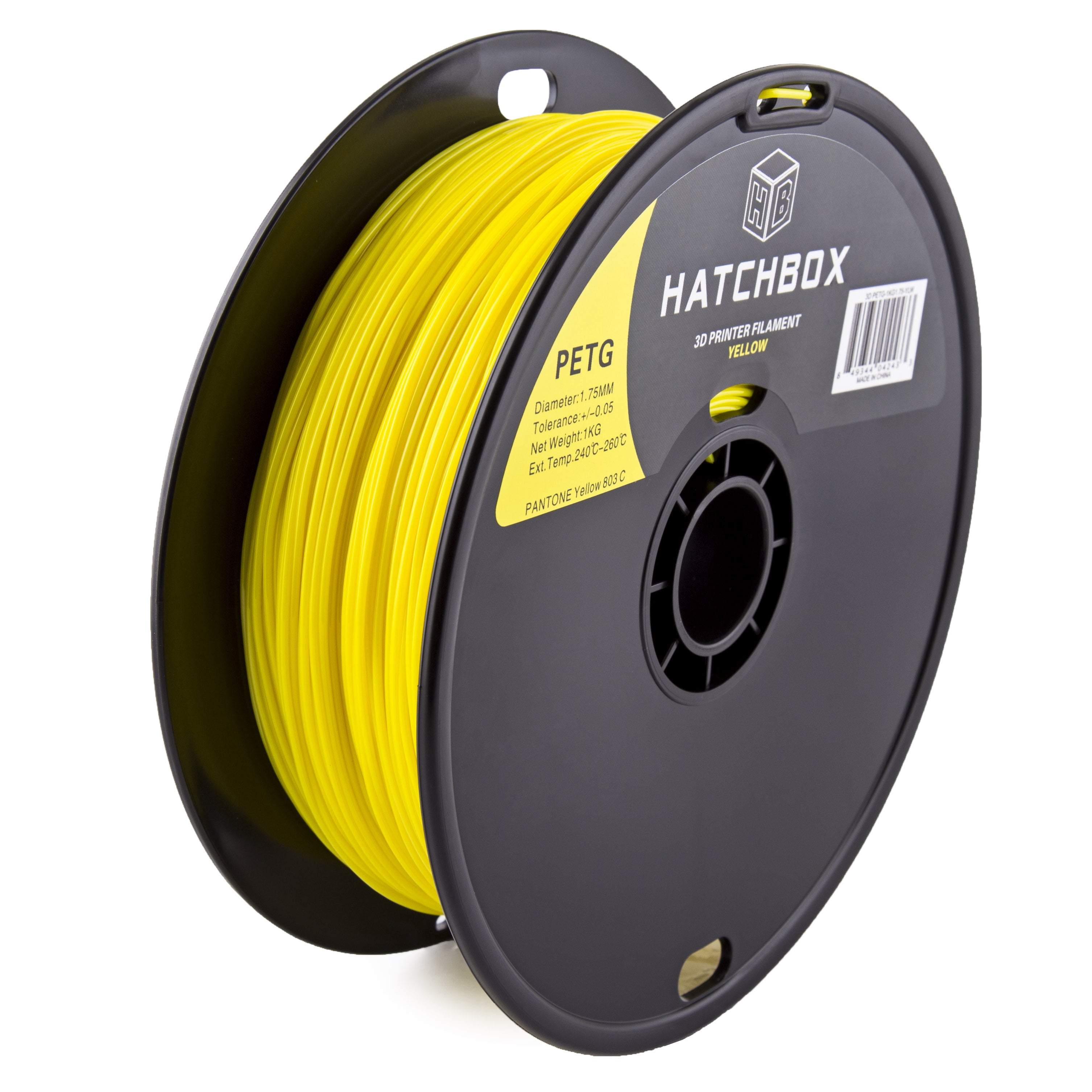 HATCHBOX 3D PETG1KG1.75YLW PETG 3D Printer Filament, Dimensional