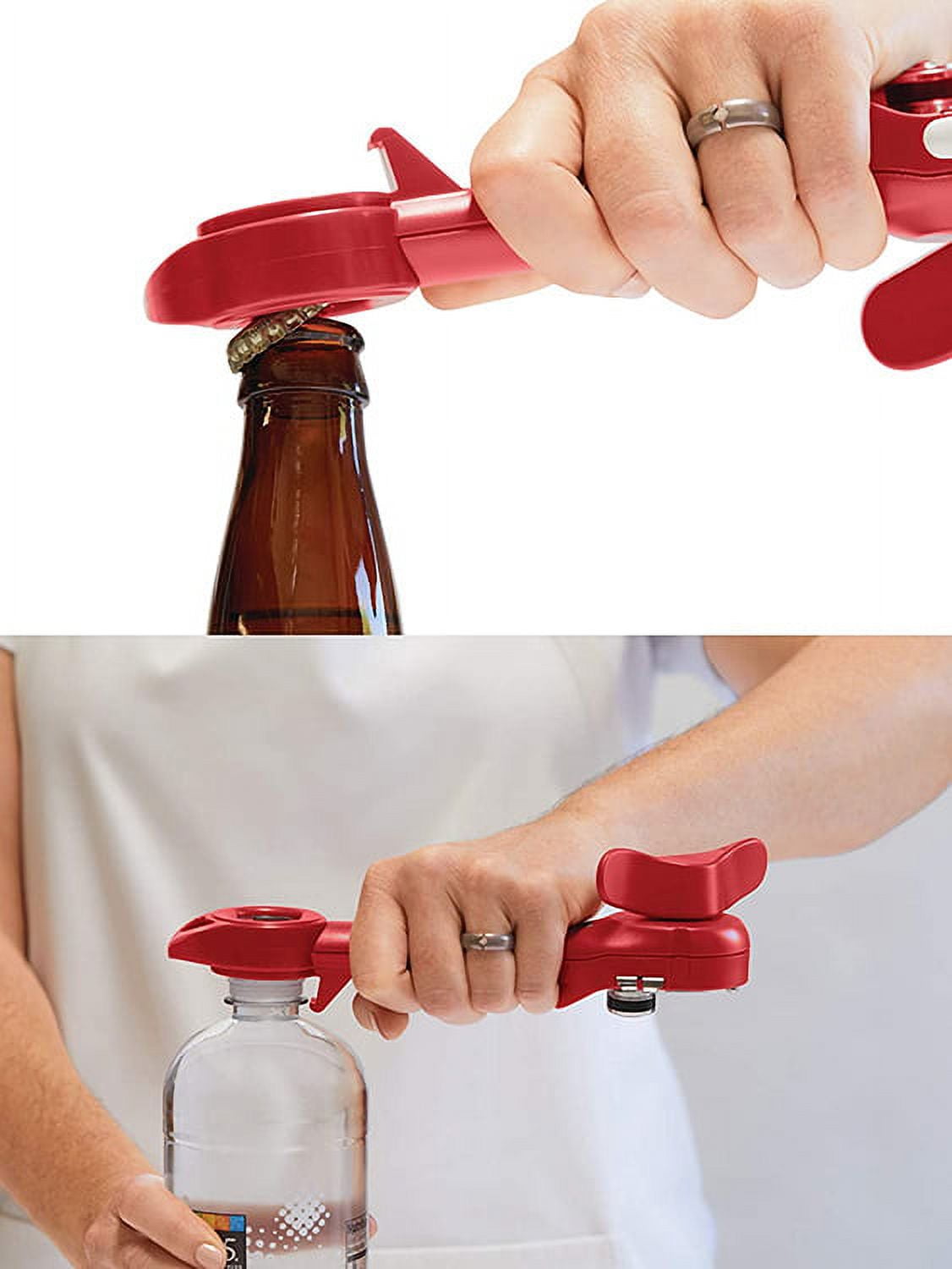 Kuhn Rikon Auto Safety Master Opener for Cans, Bottles and Jars, White