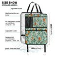 thumbnail image 3 of Car Back Seat Organizer 1 Pack Antique Nylon Fabric Thickened Waterproof Foot Mat Suitable For Various Types Of Vehicles Light Green Orange Wildflowers, 3 of 7