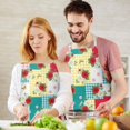 thumbnail image 3 of Pioneer Flower Floral Print Pattern Apron for Women and Men, Cotton Linen Waterproof with Pockets, Adjustable, 33x27 Inch for Kitchen, Gardening, BBQ, Salon, 3 of 6