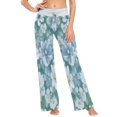 thumbnail image 2 of Women's Long Sleep Pants Home Pants Sleep Pants Wide-Leg Pants Design Elastic Fabric Casual Pants XL Cute Flowers, 2 of 7