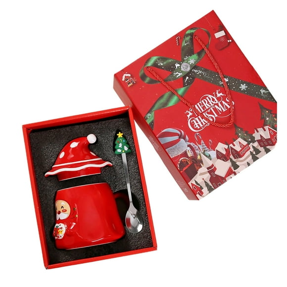 JJKBVCLO Tasse en Céramique Festive du Père Noël pour Café Mignon Dessin Animé avec Poignée Vaisselle de Fête