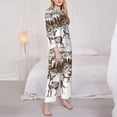 thumbnail image 3 of Honeii Woodland Forest With Deers Print Women's Pajama Sets Long Sleeve Button Down Sleepwear Nightwear Soft Pjs Lounge Sets 2PCS-, 3 of 7