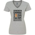 thumbnail image 3 of Inktastic Multiple Sclerosis Awareness Strength Courage and Support Women's V-Neck T-Shirt, 3 of 5