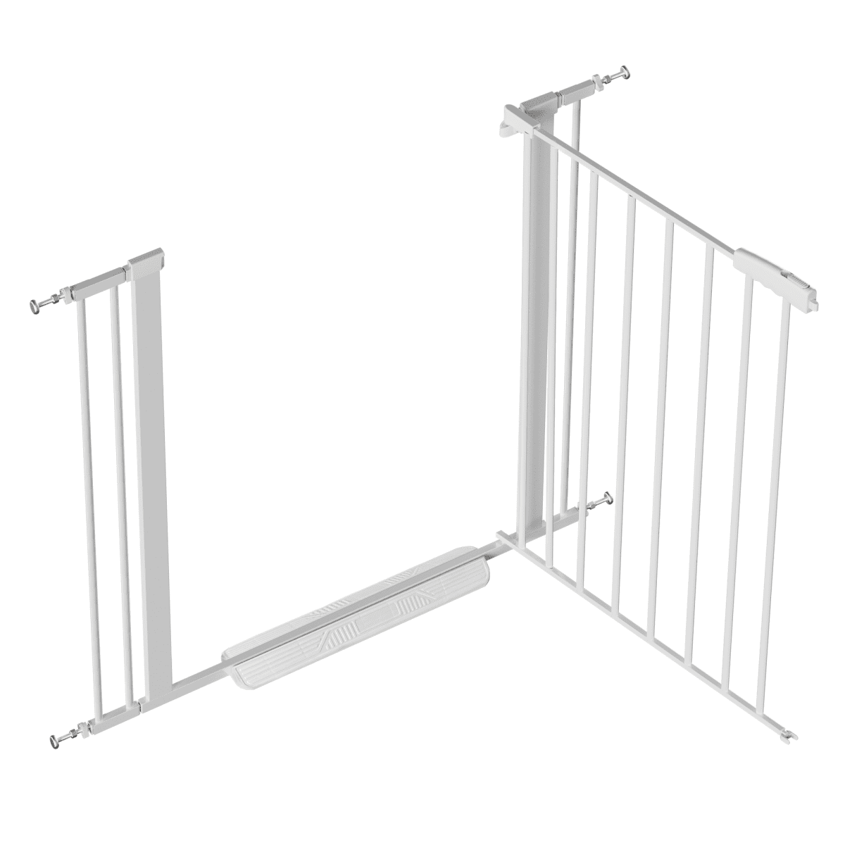 30" Tall Auto-Close Pet Gate for Stairs, 29"-40.5" Wide Adjustable Safety Gate, Pressure Mounted Easy Walk Through Dog Gate for Doorways, White
