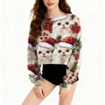 thumbnail image 6 of 3D Printed Christmas Sweatshirts for Women 2025 Pullover Loose Crewneck Long Sleeve Cropped Casual Xmas Tops, 6 of 6