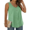 thumbnail image 2 of MOSHU Plus Size Tank Tops for Women Henley Sleeveless Shirts Summer Button Down Womens Tops, 2 of 7