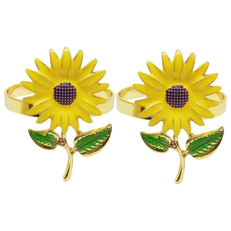 

NUOLUX Napkin Rings Holders Flower Thanksgiving Sunflower Diy Fall Ring Easter Holiday Wedding