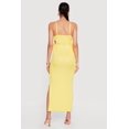 thumbnail image 3 of Women's Ribbed Knit Drawstring Keyhole Detail Side Slit Maxi Dress, 3 of 3
