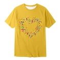 thumbnail image 3 of Gunia Girls Casual Short Sleeve T Shirts Kids Summer Tops Heart Graphic Cute Print Crewneck Basic Toddler Tees Tshirts Yellow, 3 of 3