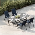 thumbnail image 3 of Gaderth Patio Chairs Set of 4, Outdoor Stackable Dining Chairs With Textilene Fabric, High Back All Weather Deck Chairs With Steel Frame and Armrests for Backyard Poolside Garden Balcony, 3 of 7