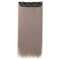 thumbnail image 1 of yeacher 23.6-Inch Seamless Straight Hair Extensions with 5 Clips, 60cm Matte High-Temperature Fiber, Natural Look & Feel, Easy Care, Multiple Colors Available, 1 of 6