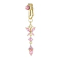 thumbnail image 1 of Butterfly Belly Ring, Dangle Belly Ring in Pink, Stainless Steel, 1 of 8