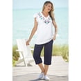 thumbnail image 5 of Woman Within Plus Size Embroidered V-Neck Tunic, 5 of 5