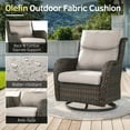 thumbnail image 4 of PARKWELL 3-Piece Patio Wicker Chairs Swivel Rocker Set,Outdoor High Back Swivel Glider Rocking Lounge Chairs with Side Table for Patio Deck Garden,Brown/Beige, 4 of 8
